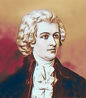 Wolfgang Amadeus Mozart, 1756, 1791, a composer of the First Viennese School, digitally edited