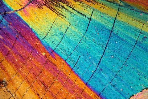 Thulium is a rare earth element. The crystals are precipitated from a solution on a microscope