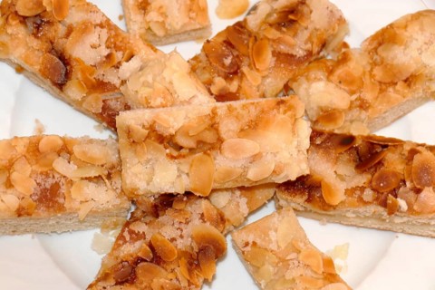 Butter cake pieces on a plate, Germany, Europe