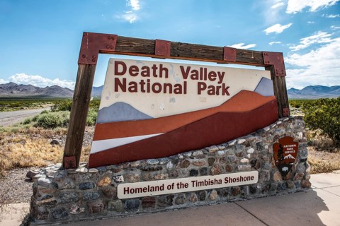 Sign Death Valley National Park, California, USA, North America