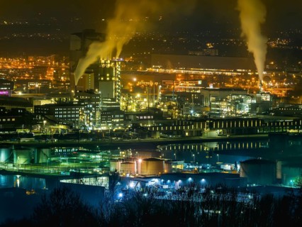 Austria, Linz, industrial estate. Vöst and Chemical Park, Europe