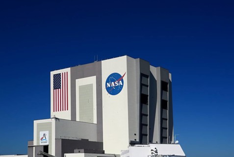 Vehicle Assembly Building at the Kennedy Space Centre, Florida, USA, North America