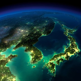 Highly detailed Earth, illuminated by moonlight. The glow of cities sheds light on the detailed
