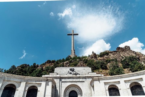 San Lorenzo de El Escorial, Spain, July 7, 2018: View of Valle de los Caidos or Valley of the