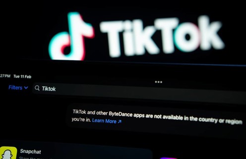 Apple App Store on iPad. Showing, TikTok and other ByteDance apps are not available