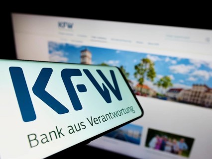 Stuttgart, Germany, 06-10-2022: Smartphone with logo of German bank Kreditanstalt für Wiederaufbau