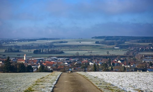 View of the Risstal valley, Hochdorf, Baden-Württemberg, Germany, Europe