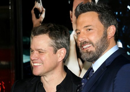 Matt Damon and Ben Affleck at the Los Angeles premiere of 'Live By Night' held at the TCL Chinese