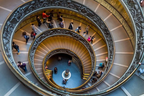 Italy, Rome, Vatican Museum, spiral staircase by Giuseppe Momo Austria, Europe