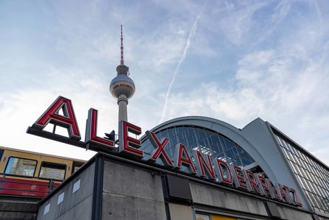 A picture of the Alexanderplatz sign