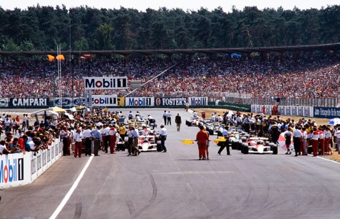 Formula 1 starting grid for the German Grand Prix on the Hockenheimring race track on 29 July 1990