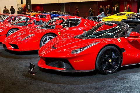 Salon Automobile 2025, Ferrari collection, Convention Centre, Montreal, Province of Quebec, Canada,
