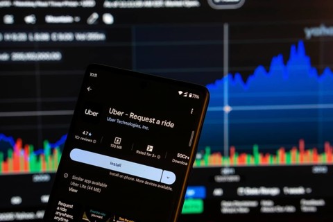 Dhaka, Bangladesh 08 March 2025: Uber app installation screen on a smartphone and the financial