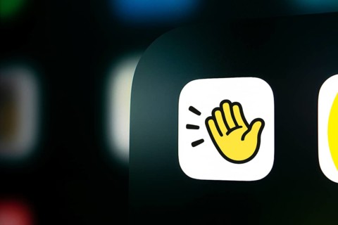 A close up of an smartphone screen displaying the clubhouse app icon.