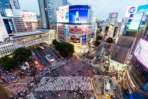 TOKYO, JAPAN, MAY 12, 2019, Shibuya Crossing is one of the world's most used pedestrian crossings,