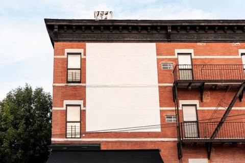 Large mock up billboard building