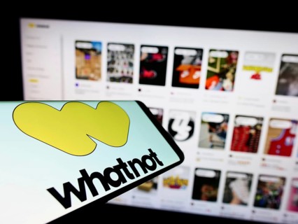 Stuttgart, Germany, 07-23-2022: Mobile phone with logo of US e-commerce company Whatnot Inc. on