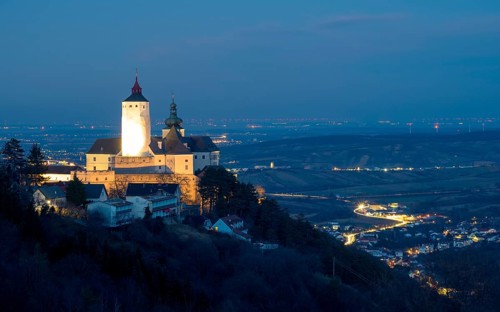 Castle of Forchtenstein in Burgenland by night