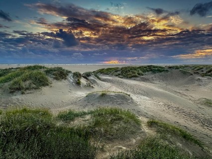 Sunset on the beach at Romo, Denmark, Europe