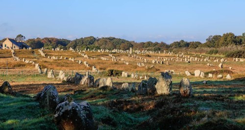 Prehistoric stone rows from Menec, Alignements de Carnac, Morbihan department, Bretagne Breizh