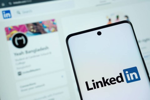 Dhaka, Bangladesh - 17 March 2025: The logo of the linked in is displayed on a smartphone screen,
