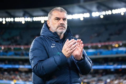 MELBOURNE, AUSTRALIA, MAY 22: Ange Postecoglou of Tottenham Hotspur thanks fans after losing to