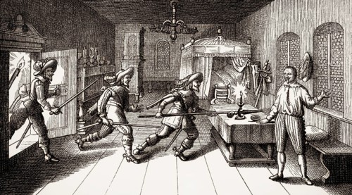 Killing of Albrecht von Wallenstein, 1583 - 1634, commander of the imperial forces in the Thirty