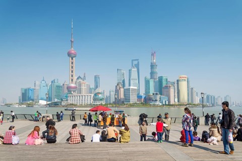 View of pudong skyline in shanghai china