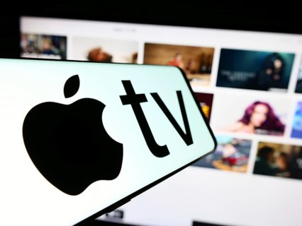 Stuttgart, Germany, 09-23-2023: Smartphone with logo of video streaming service Apple TV plus on