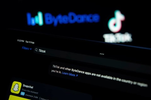 Apple App Store on iPad. Showing, TikTok and other ByteDance apps are not available
