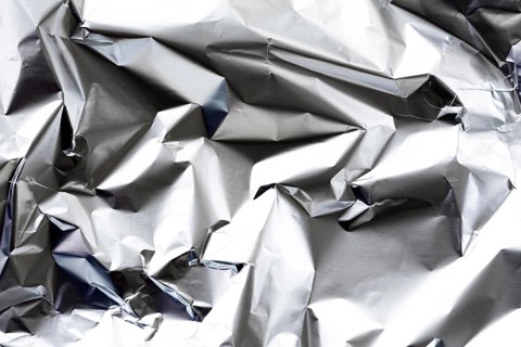 Crumpled aluminium foil background