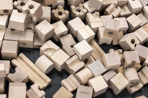 Cuboro wooden blocks marble run system
