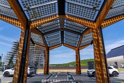 Electric charging station on the site of the former Lohberg colliery in Dinslaken, operated by
