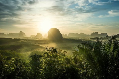 Panorama, Din Daeng Doi, sunrise, Krabi, Thailand, Asia