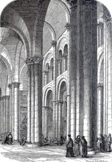 Interior of the Cathedral of Santiago de Compostella, Spain, Historical, digitally enhanced