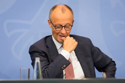 Federal Chancellor Merz (CDU, Federal Chancellor) during a press conference after the consultation