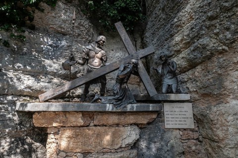 Pilgrimage church Madonna della Corona, Stations of the Cross, Ferrara di Monte Baldo, Italy,
