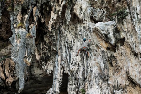 Climber, Tonsai Beach, Ao Nang, Krabi, Thailand, Asia