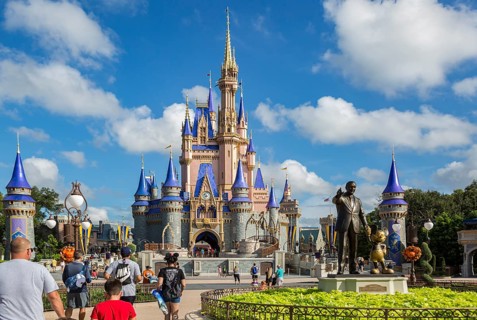 Cinderella's Castle at the end of Main Street in the Magic Kingdom at Walt Disney World, Orlando,