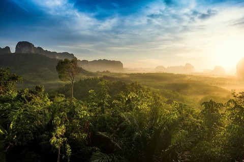 Panorama, Din Daeng Doi, sunrise, Krabi, Thailand, Asia