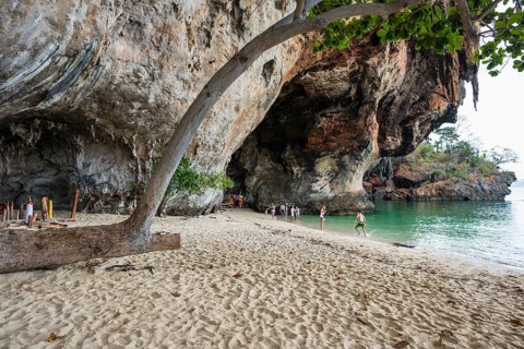 Princess Cave, Phra Nang Cave Shrine, Ao Phra Nang Beach, Railay Beach, Ao Nang, Krabi, Thailand,