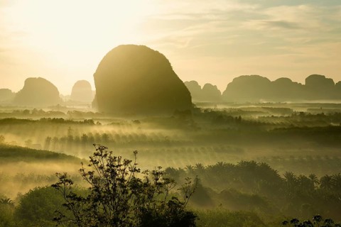 Panorama, Din Daeng Doi, sunrise, Krabi, Thailand, Asia