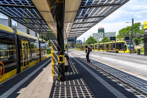 New bus and tram stops at Science Park Utrecht, Utrecht University, the stops have been redesigned,