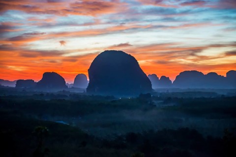 Panorama, Din Daeng Doi, sunrise, Krabi, Thailand, Asia