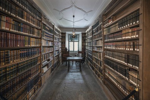 Abbey library, built between 1770 and 1775 in the Neustift St Margarethen, Vahrn, district of