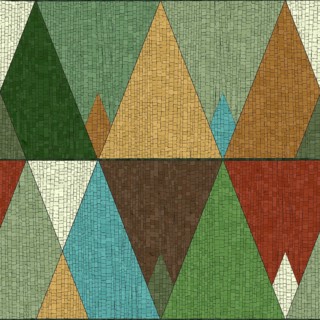 Abstract art forest mosaic style seamless pattern