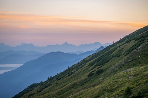 Sunrise in the Mountains at Hochalpenstraße, Pinzgau, Salzburg, Austria, Europe