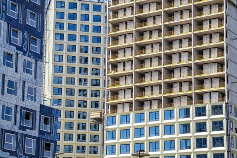 Construction of over 920 student flats at Cambridgelaan in the Science Park, University of Utrecht,