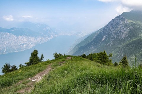 View of Lake Garda from Monte Baldo, Veneto, Italy, Europe