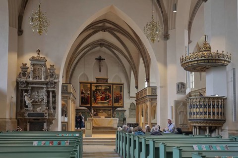 Chancel of the UNESCO St. Mary's Church, interior view, town church, market square, Luther city